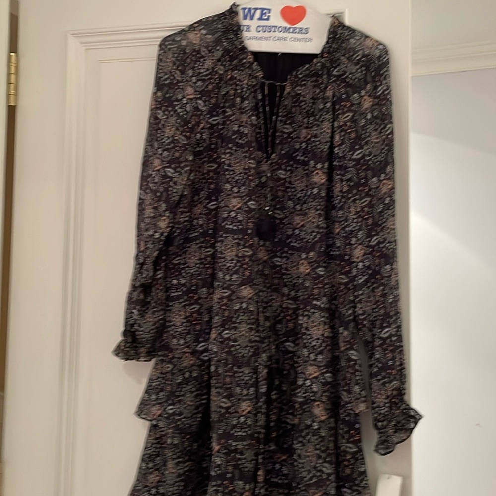 Paige patterned tie waist layered dress